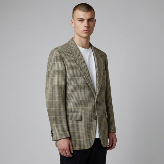 Vintage 90s Classic Fit Avoca Irish Tweed Wool Gun Club Check Jacket 40R