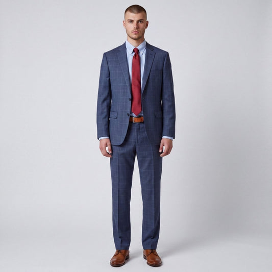 Calvin Klein Slim Fit Wool Blend Prince of Wales Check Suit 44R/35R