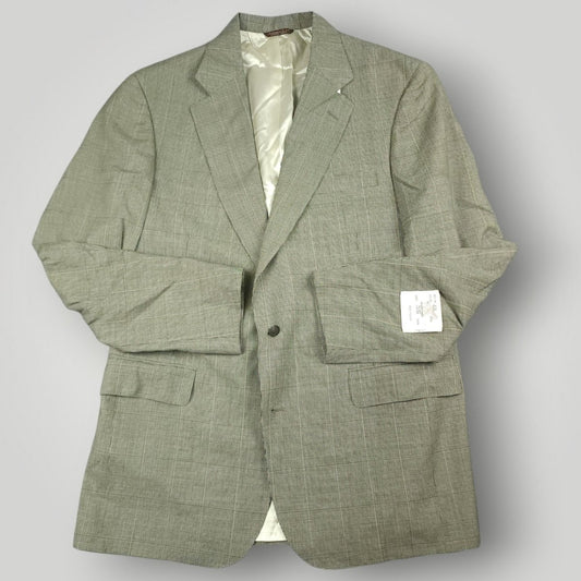Vintage 80s Chelsea Prince of Wales Check Wool Sport Coat 42L