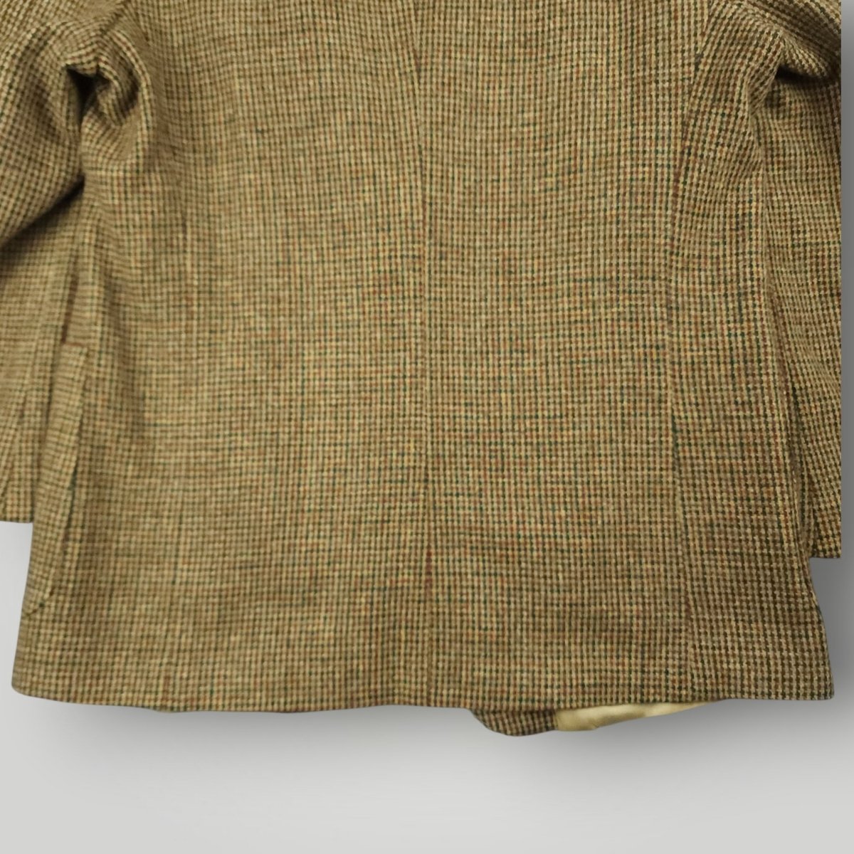 Vintage 90s Classic Fit Patch Pocket 3 Roll 2 Houndstooth Tweed Wool Jacket 40S