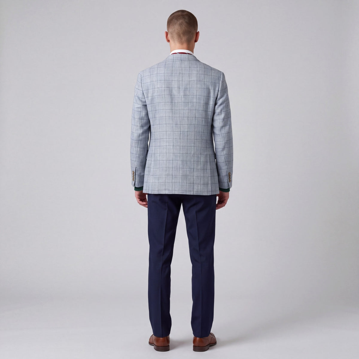 J Crew Thompson Linen Prince of Wales Check Slim Fit Sport Coat 34S