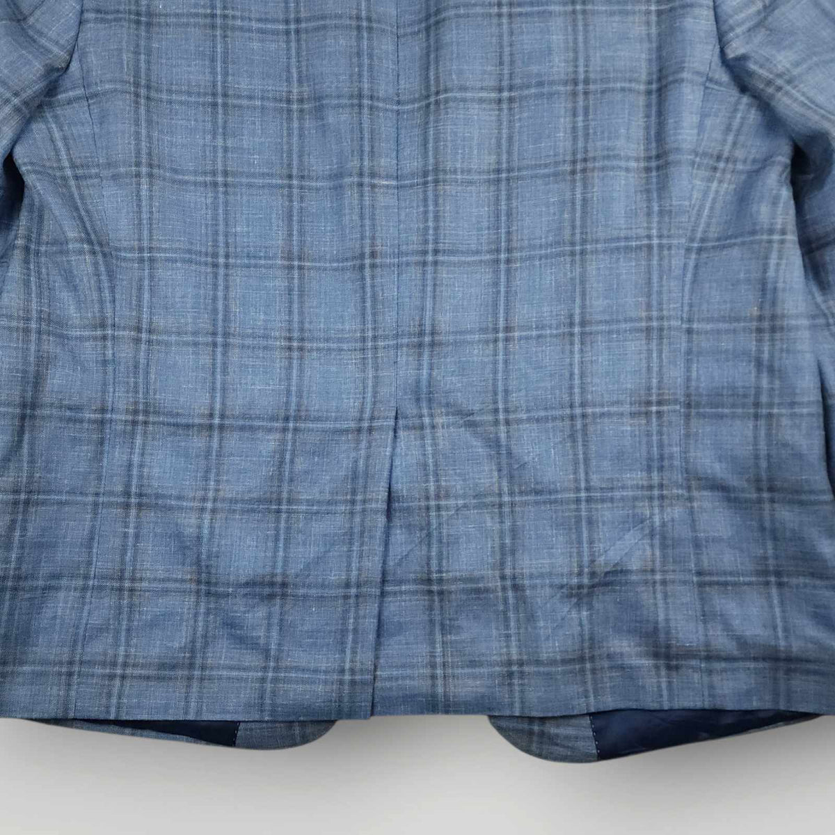 Jack Victor Loro Piana Summertime Portly Fit Wool Silk Linen Plaid Sport Coat 44S