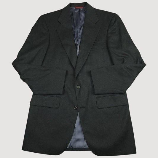Vintage 80s Flannel Wool Wide Lapel Sport Coat 40R