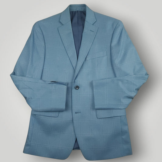 Travel Windowpane Plaid Slim Fit Sport Coat 36S