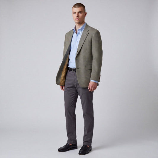 Orvis Cotton Blend Travel 3 Roll 2 Gingham Check Sport Coat 48R