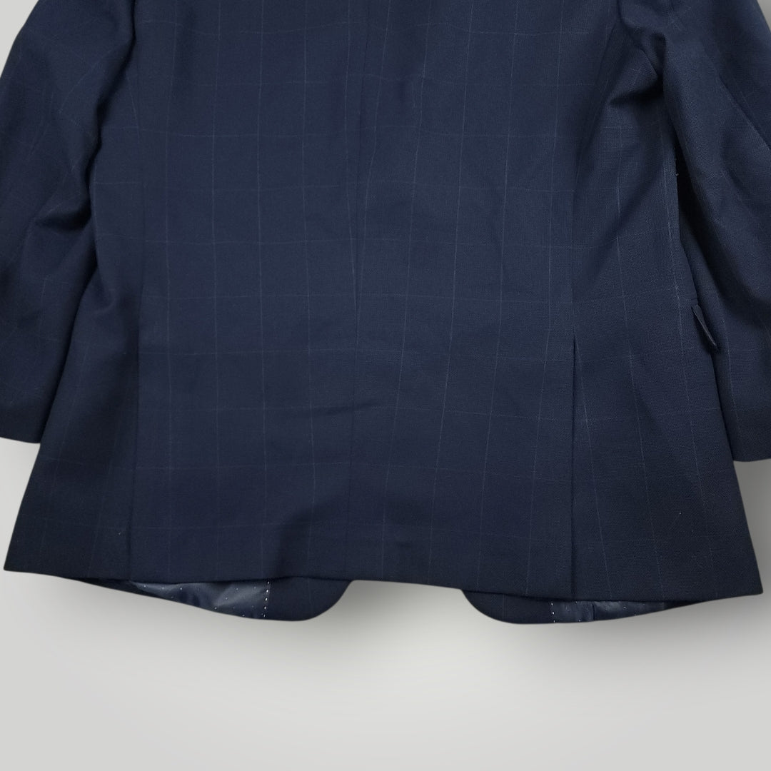 Hopsack Unstructured Slim Fit Wool Blend Plaid Sport Coat 44R