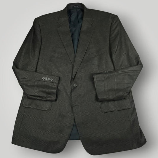 Front view of Turnbury wool silk glen plaid sport coat in men's size 48R.