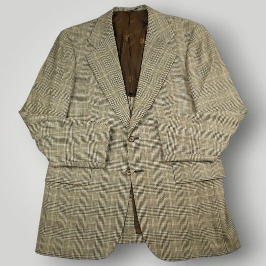Vintage 60s Tropical Wool Prince of Wales Check Sport Coat 40R
