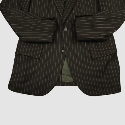 Vintage 50s Flannel Tropical Wool Rope Stripe Sport Coat 36R