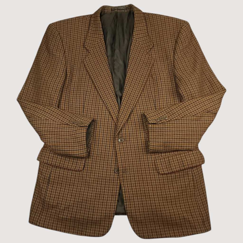 Vtg Cashmere Wool Ivy Prep Gun Club Check Boxy Fit Sport Coat 44L