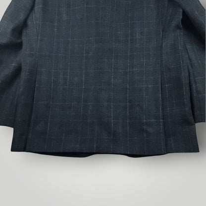 Tailored Fit Wool Silk Linen Glen Plaid Sport Coat 44R