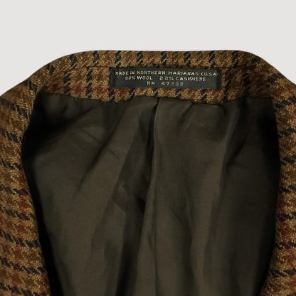 Vtg Cashmere Wool Ivy Prep Gun Club Check Boxy Fit Sport Coat 44L