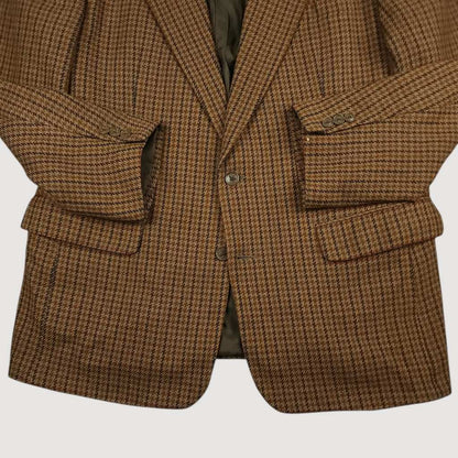 Vtg Cashmere Wool Ivy Prep Gun Club Check Boxy Fit Sport Coat 44L