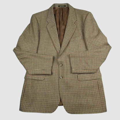 Trad Ivy Prep British Gentleman Sport Coat Mens 42R Wool Houndstooth Wide Lapel