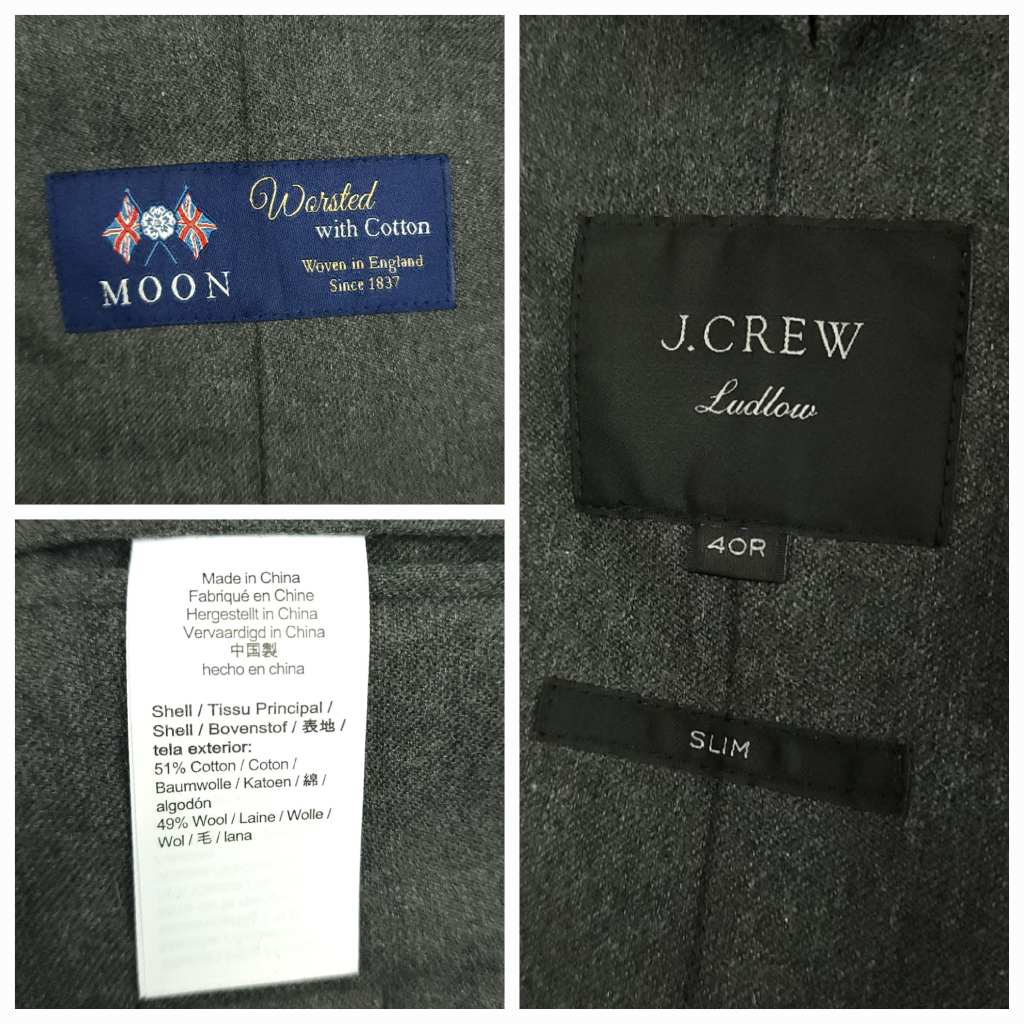 Ludlow Moon Cotton Wool Unstructured Suit 40R/32R