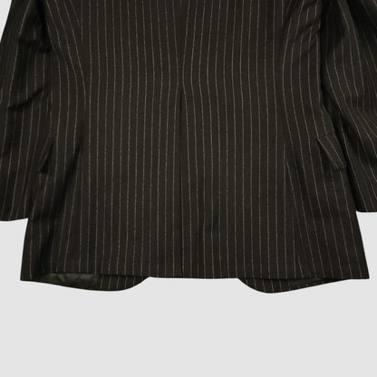 Vintage 50s Flannel Tropical Wool Rope Stripe Sport Coat 36R
