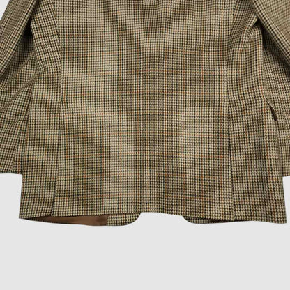 Trad Ivy Prep British Gentleman Sport Coat Mens 42R Wool Houndstooth Wide Lapel