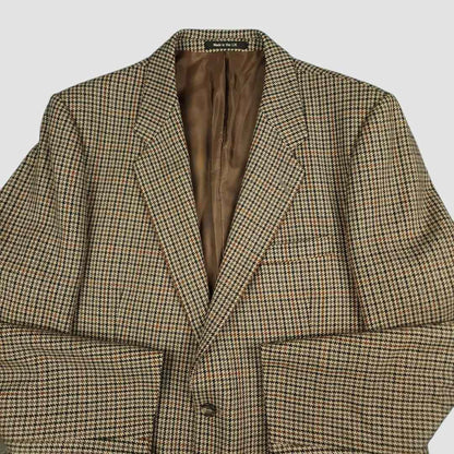 Trad Ivy Prep British Gentleman Sport Coat Mens 42R Wool Houndstooth Wide Lapel