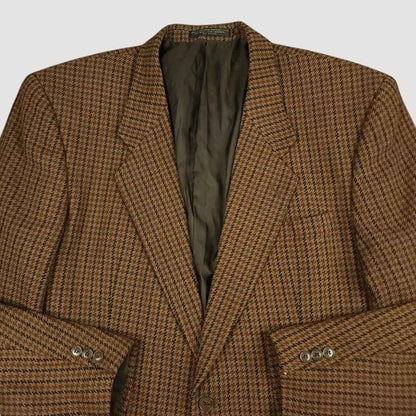 Vtg Cashmere Wool Ivy Prep Gun Club Check Boxy Fit Sport Coat 44L