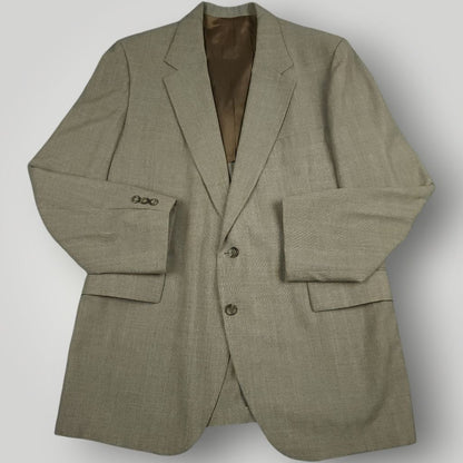 Vintage 80s Tropical Wool Blend Glen Plaid Sport Coat 42R