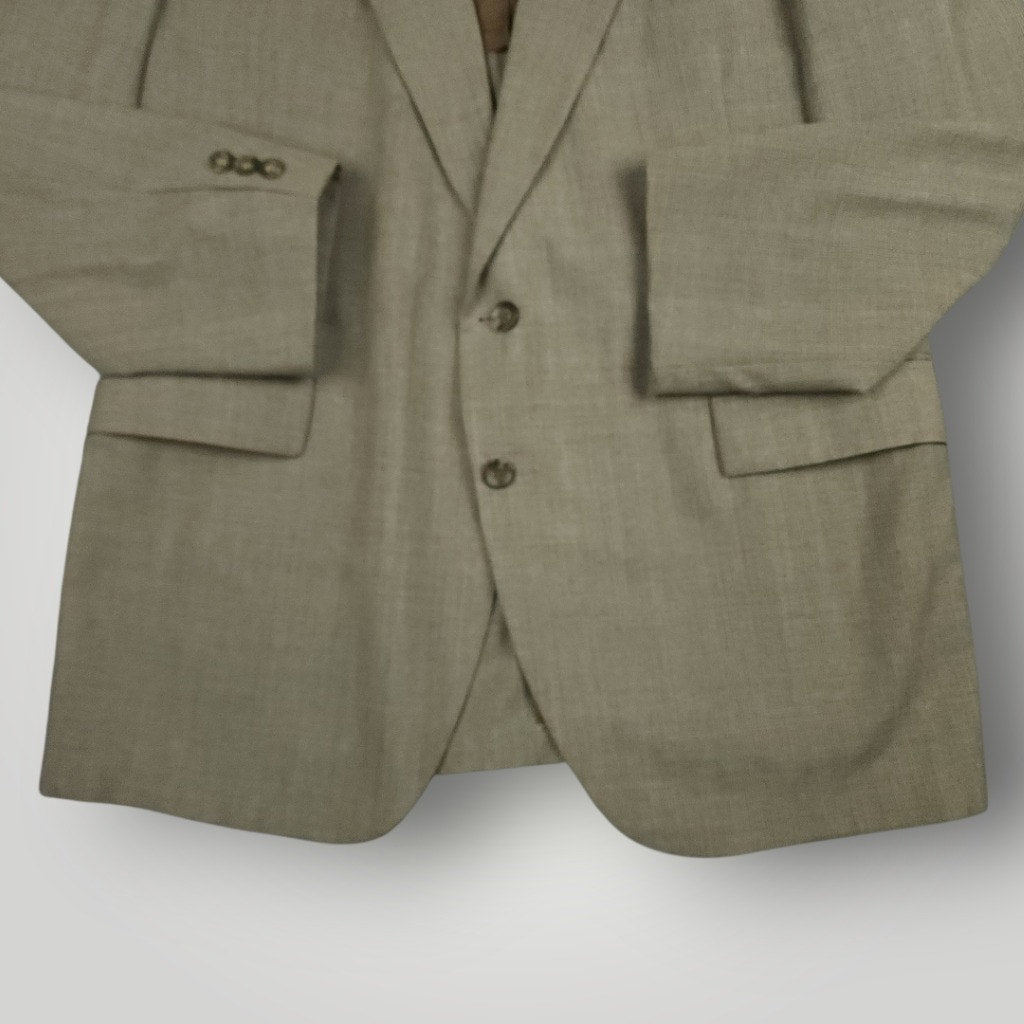 Vintage 80s Tropical Wool Blend Glen Plaid Sport Coat 42R