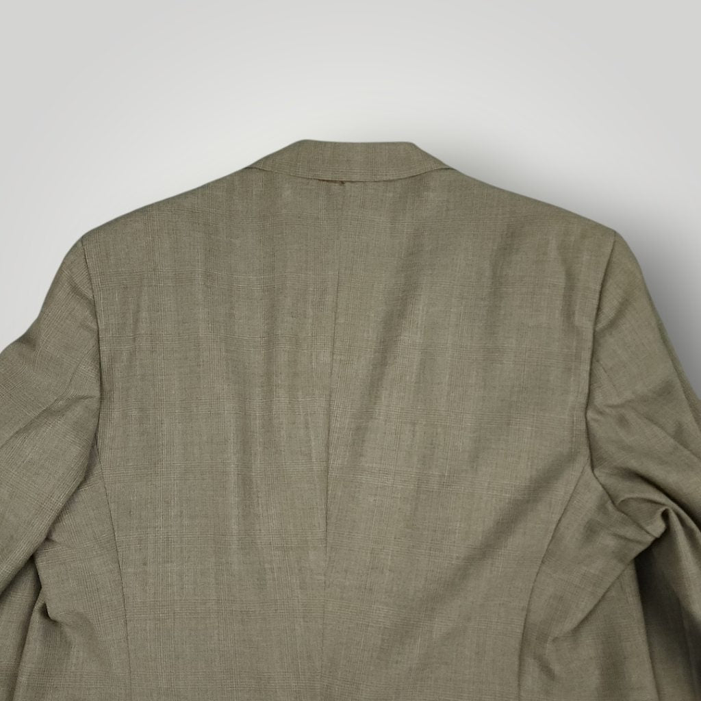 Vintage 80s Tropical Wool Blend Glen Plaid Sport Coat 42R