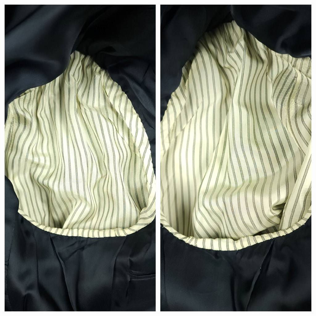 Vtg 90s Wool Rope Stripe Sport Coat 42R