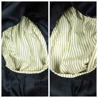 Vtg 90s Wool Rope Stripe Sport Coat 42R