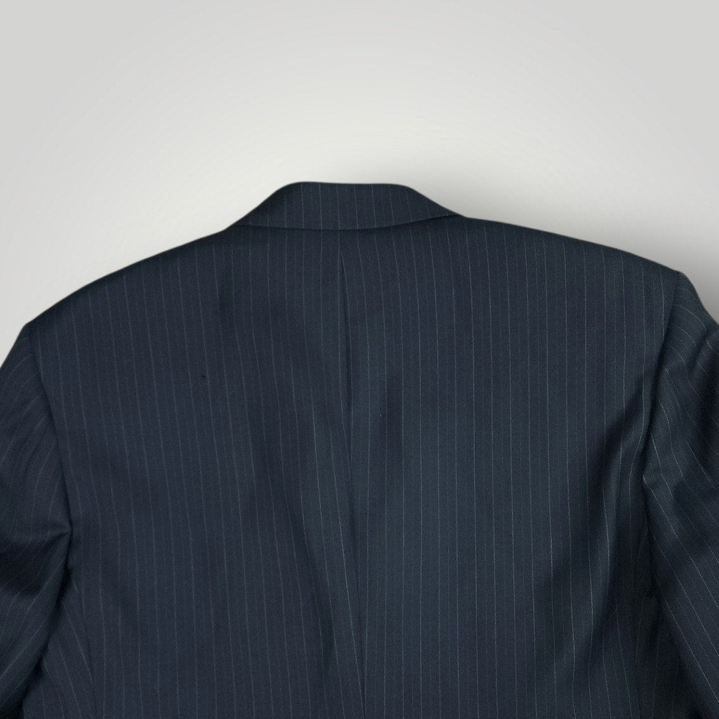 Vtg 90s Wool Rope Stripe Sport Coat 42R