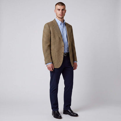 Vintage 90s Classic Fit Patch Pocket 3 Roll 2 Houndstooth Tweed Wool Jacket 40S