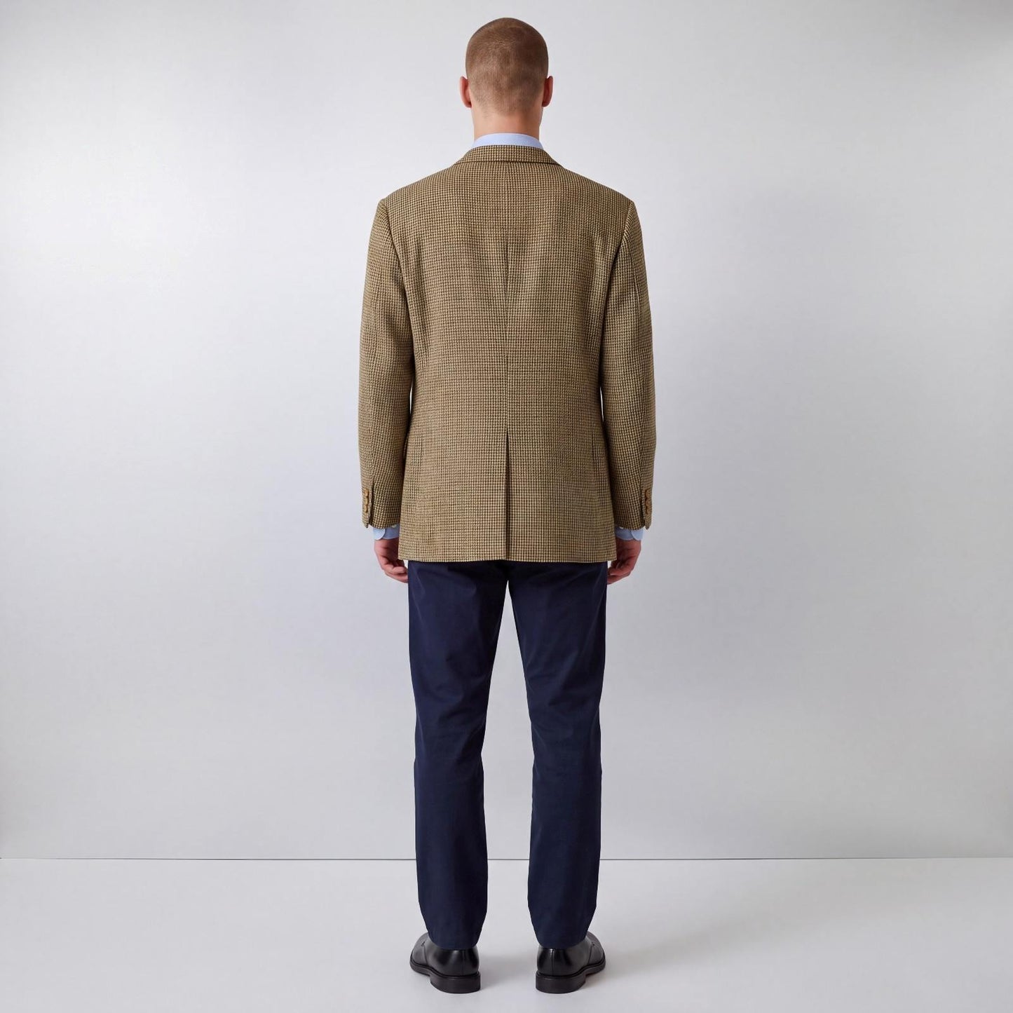Vintage 90s Classic Fit Patch Pocket 3 Roll 2 Houndstooth Tweed Wool Jacket 40S