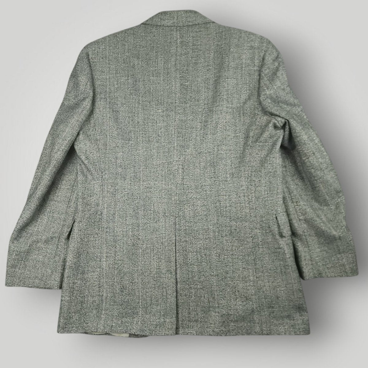 Vintage 80s Classic Fit Hopsack Wool Overcheck Sport Coat 42R