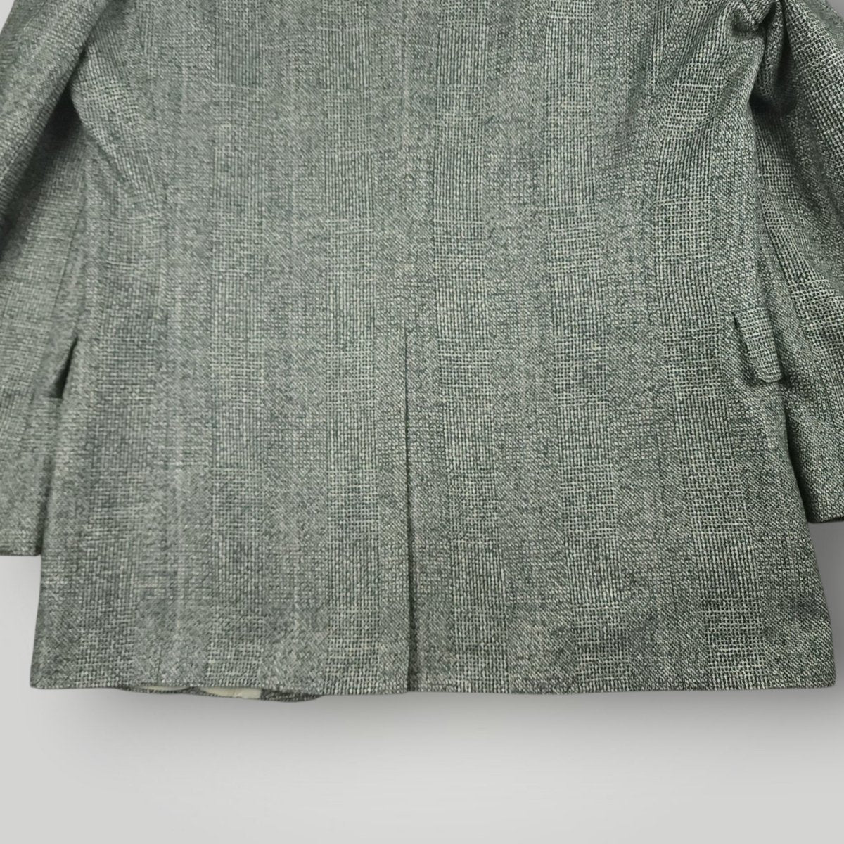Vintage 80s Classic Fit Hopsack Wool Overcheck Sport Coat 42R
