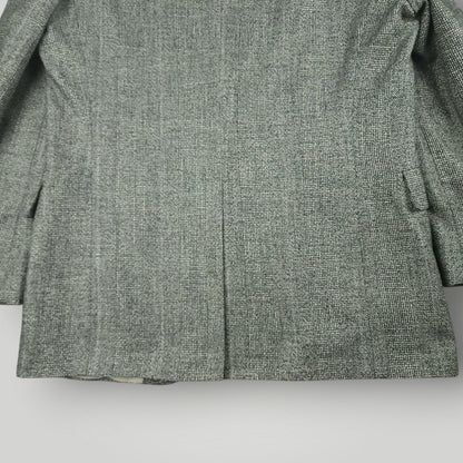 Vintage 80s Classic Fit Hopsack Wool Overcheck Sport Coat 42R