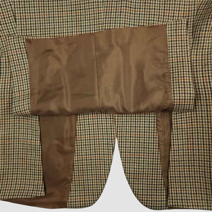 Trad Ivy Prep British Gentleman Sport Coat Mens 42R Wool Houndstooth Wide Lapel