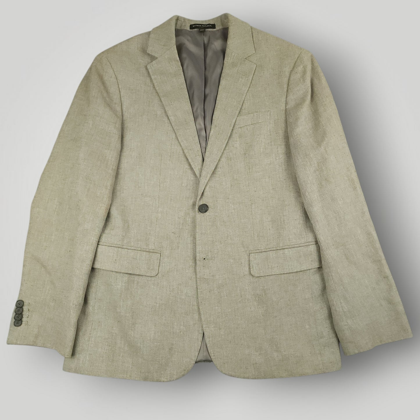 Linen Cotton Summer Herringbone Slim Fit Suit 40S/32S