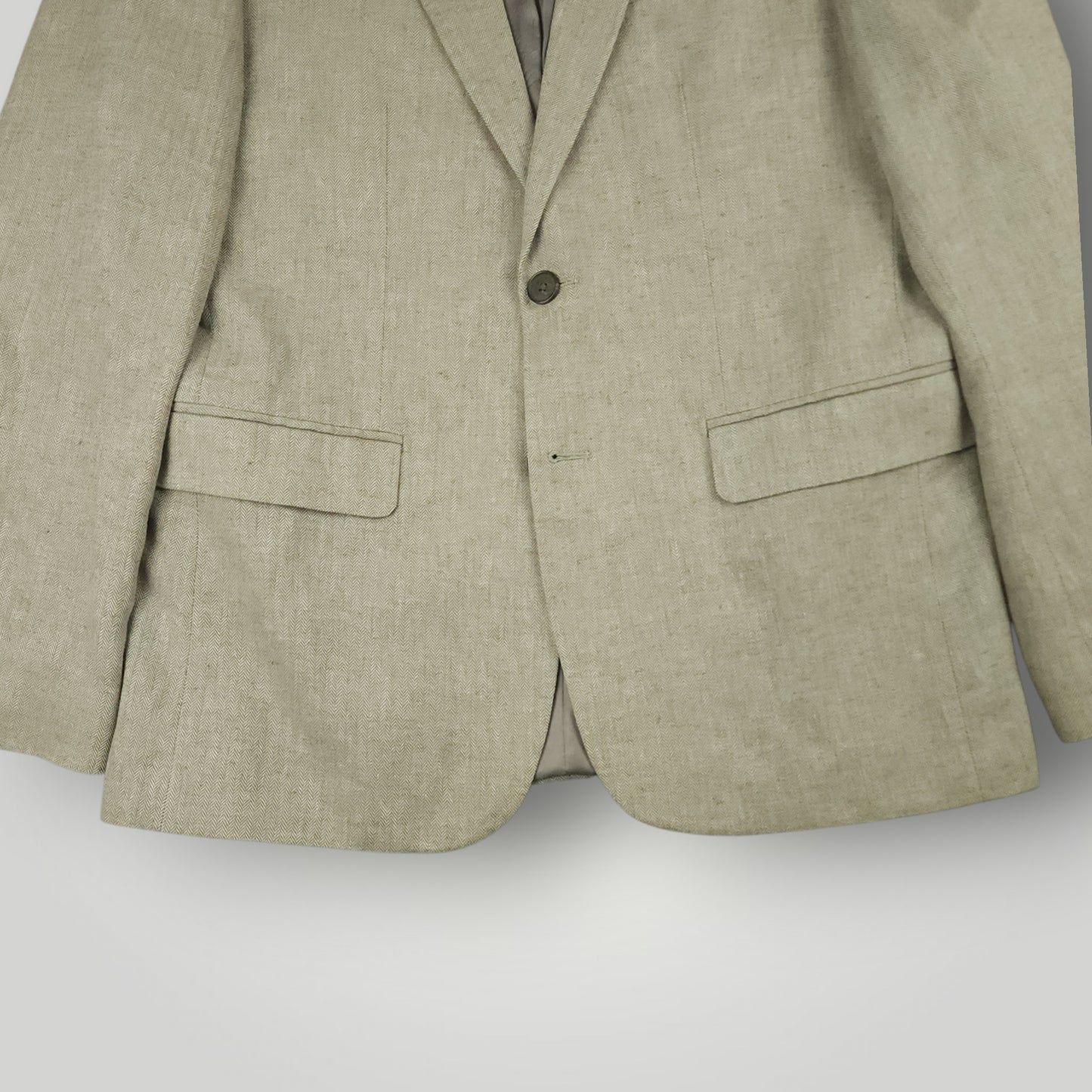 Linen Cotton Summer Herringbone Slim Fit Suit 40S/32S