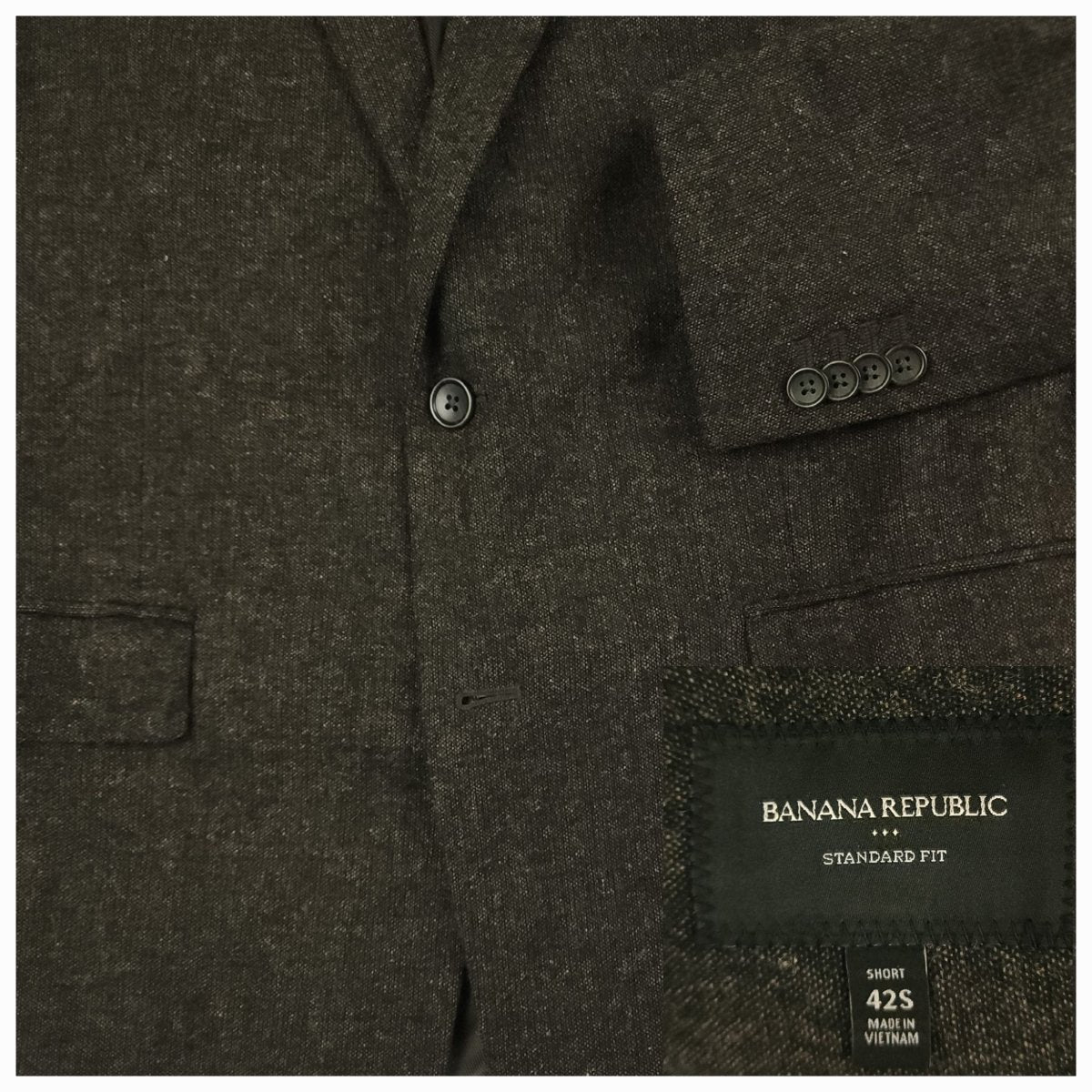 Standard Fit Speckled Wool Blend Sports Coat 42S