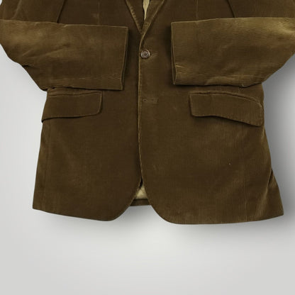 Y2k Wide Wale Corduroy Cotton Cashmere Hacking Jacket 38R