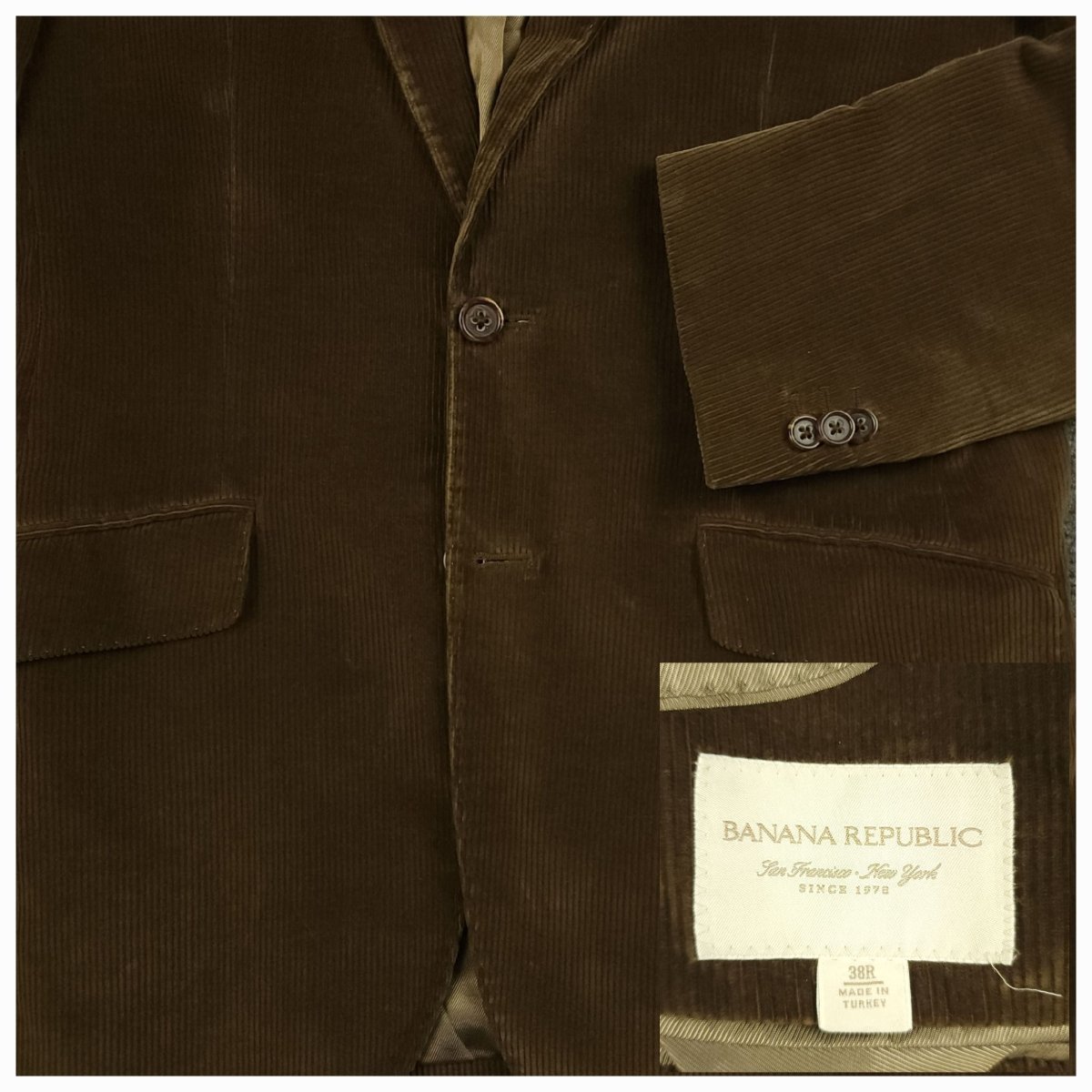 Y2k Wide Wale Corduroy Cotton Cashmere Hacking Jacket 38R