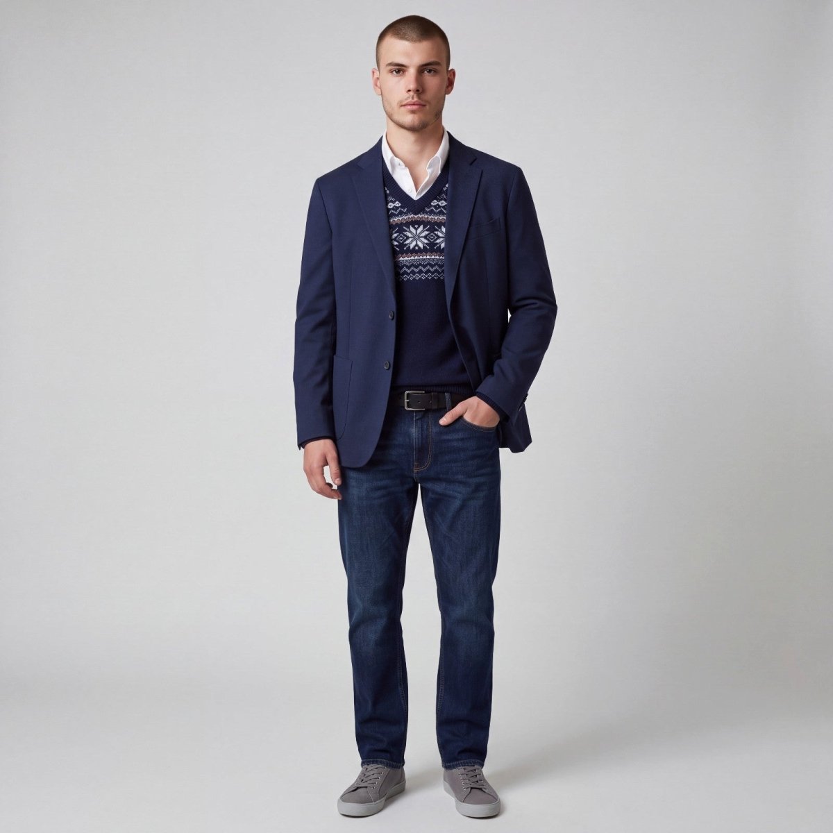 Bar III Unstructured Hopsack Patch Pocket Slim Fit Sport Coat 42R