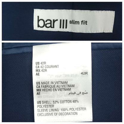 Bar III Unstructured Hopsack Patch Pocket Slim Fit Sport Coat 42R