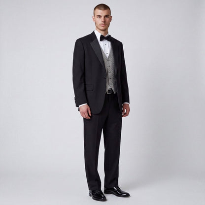 Vintage Bill Blass Wool 4 Pc Formal Dinner Evening Wear 90s Tuxedo Suit 40R/33S