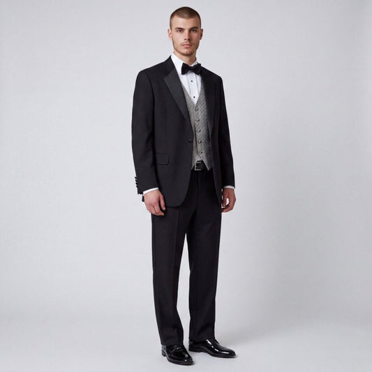 Vintage Bill Blass Wool 4 Pc Formal Dinner Evening Wear 90s Tuxedo Suit 40R/33S