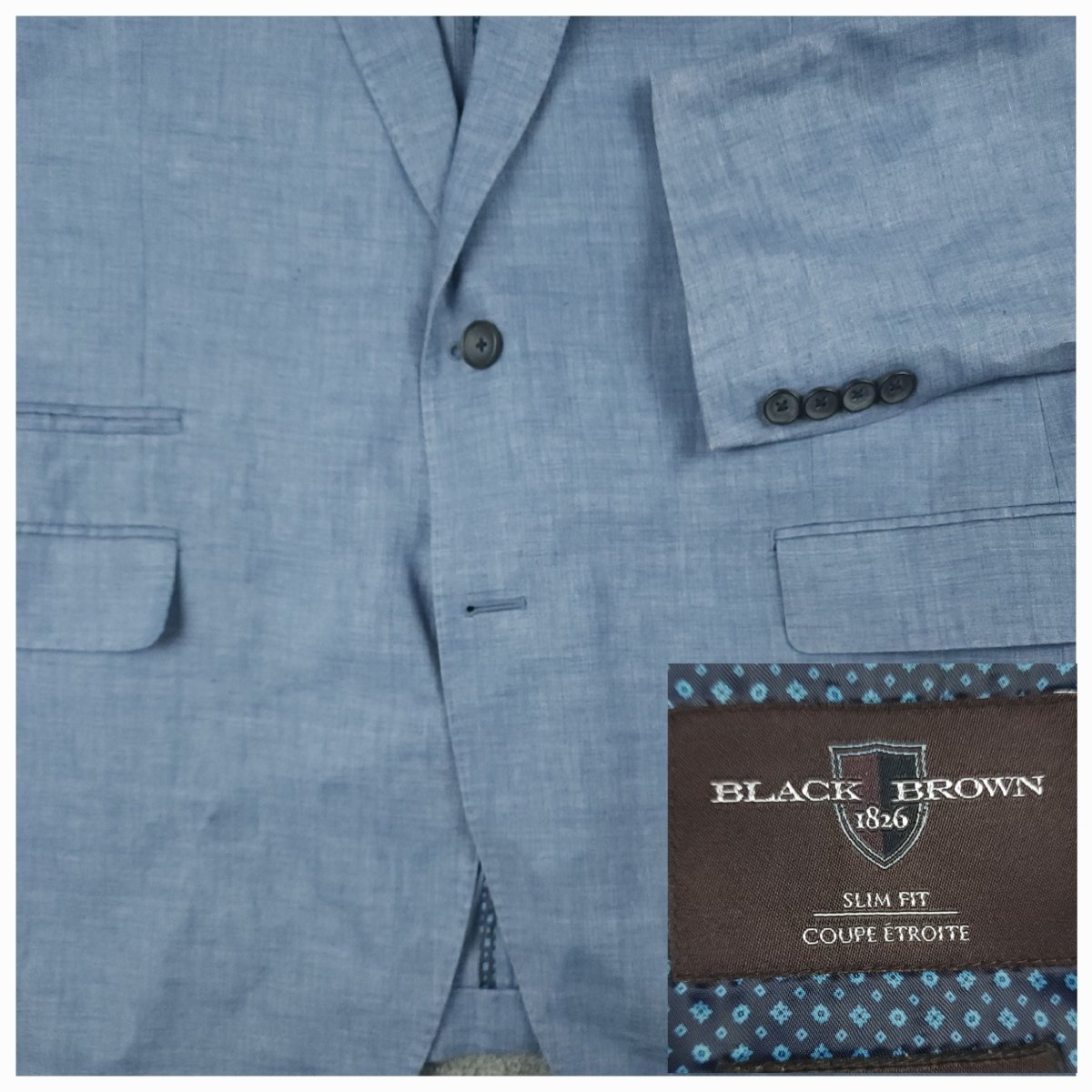 Slim Fit Unstructured Hopsack Linen Sport Coat 44R