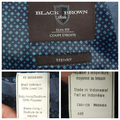 Slim Fit Unstructured Hopsack Linen Sport Coat 44R