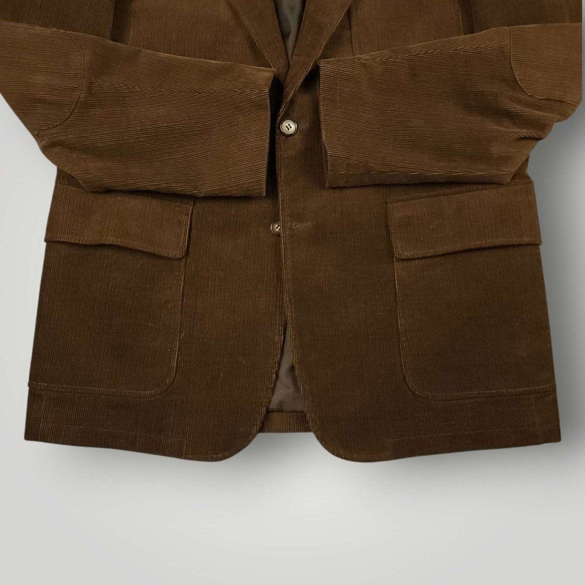Bossini Elbow Patch Pocket Wide Lapel Relaxed Fit Corduroy Jacket 40R
