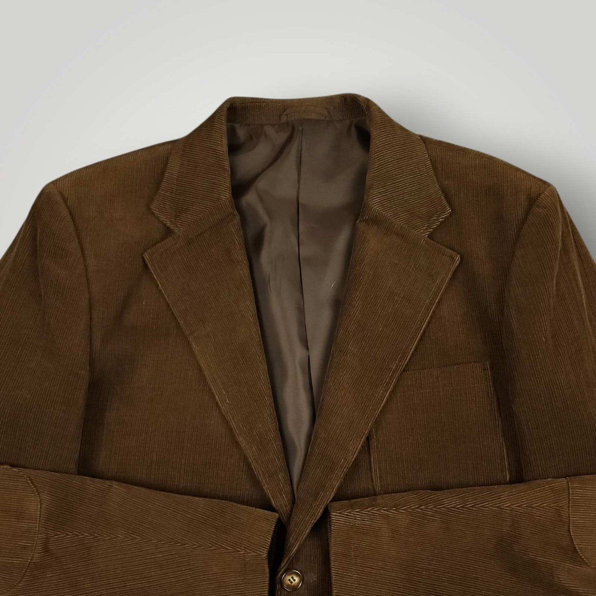 Bossini Elbow Patch Pocket Wide Lapel Relaxed Fit Corduroy Jacket 40R