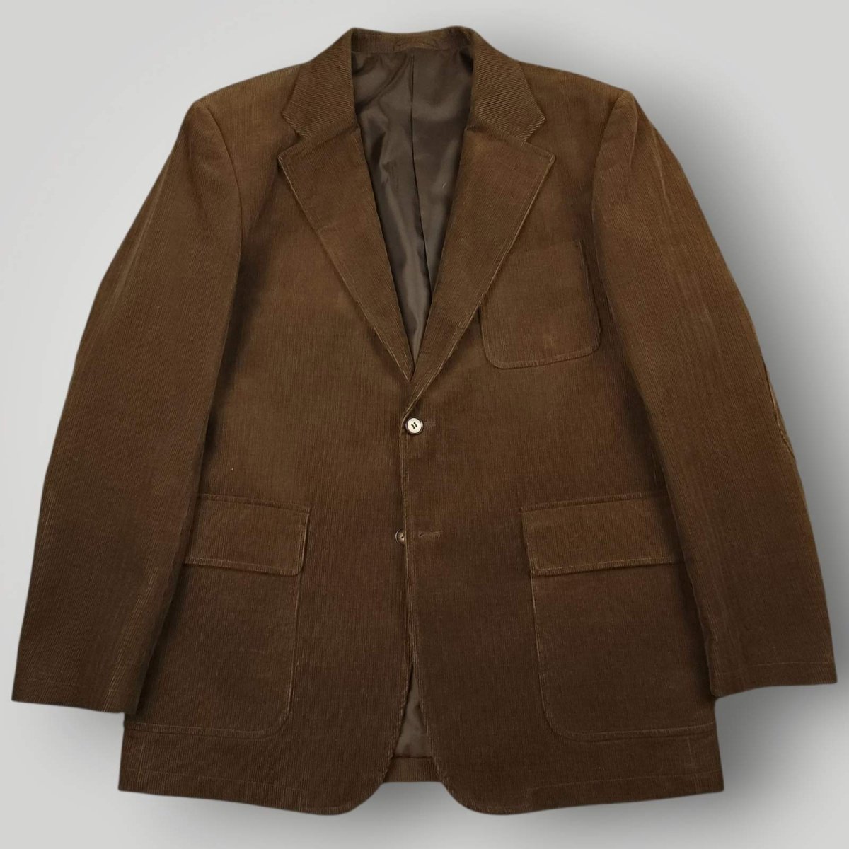 Bossini Elbow Patch Pocket Wide Lapel Relaxed Fit Corduroy Jacket 40R