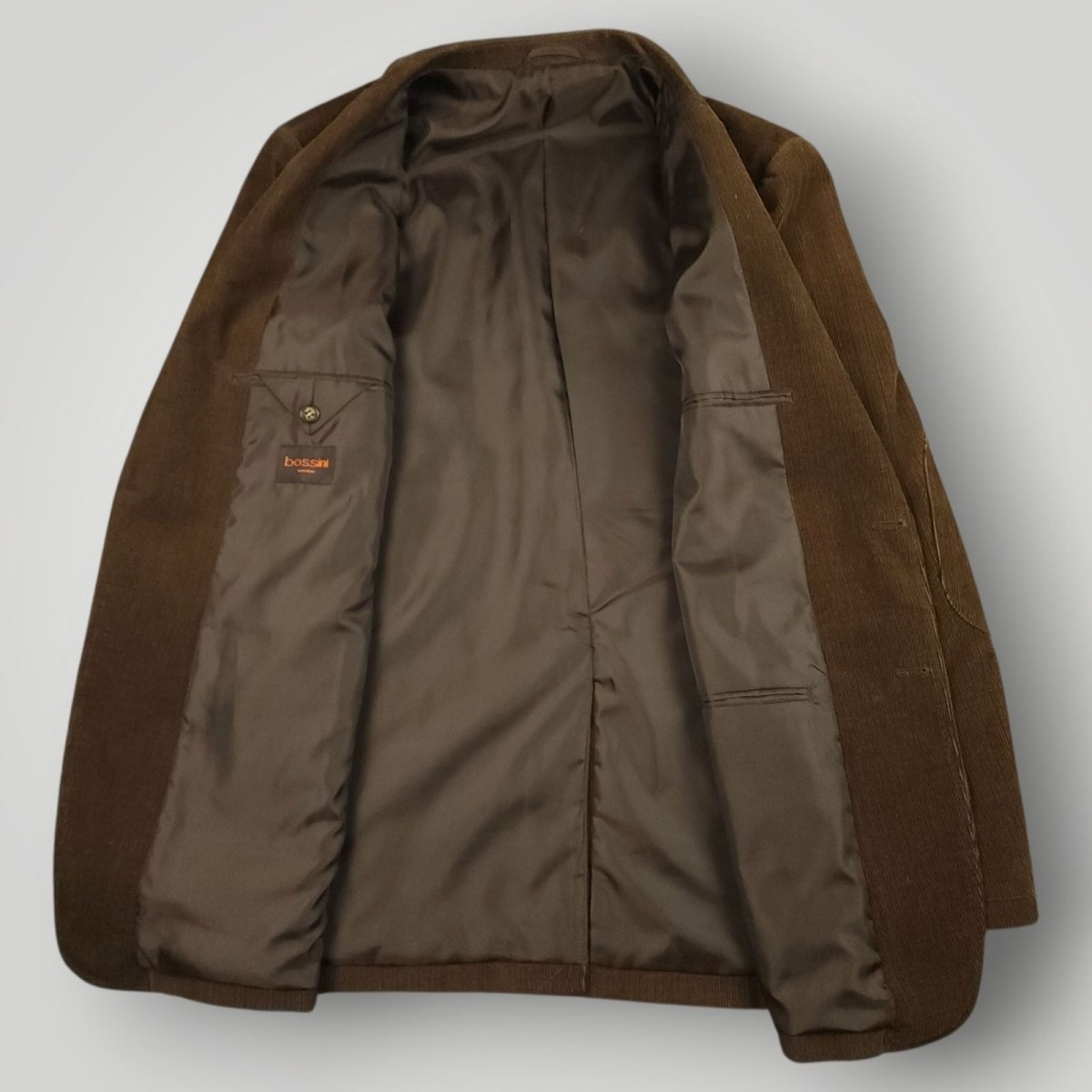 Bossini Elbow Patch Pocket Wide Lapel Relaxed Fit Corduroy Jacket 40R